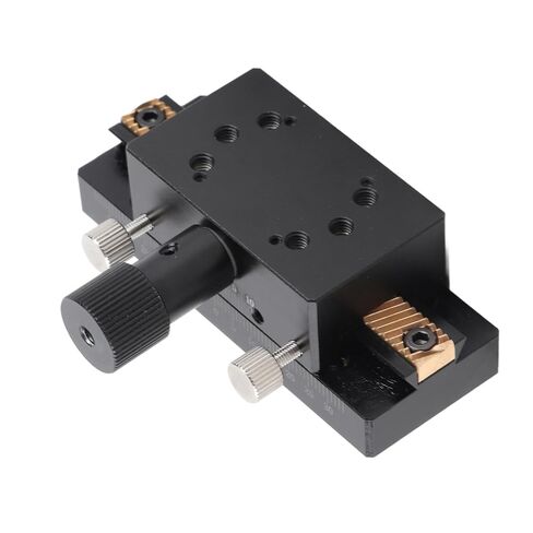 Fafeicy Manual XAxis Linear Translation Stage SEMCIC-80، رف من سبائك الألومنيوم وترس منضدة منزلقة لتحديد المواقع بدقة، مسافة سفر 30 مم بدقة 30 ميكرومتر لمعدات المختبر in Saudi Arabia