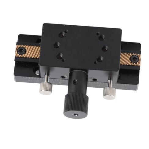 Fafeicy Manual XAxis Linear Translation Stage SEMCIC-80، رف من سبائك الألومنيوم وترس منضدة منزلقة لتحديد المواقع بدقة، مسافة سفر 30 مم بدقة 30 ميكرومتر لمعدات المختبر in Saudi Arabia
