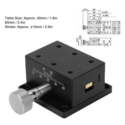 SPX40 60 X Axes Linear Stage Manual Sliding Table Aluminum Alloy High Precision Fine Tuning Platform for Optical Equipment Semiconductor Manufacturing Measuring Devices 40x6 in Saudi Arabia