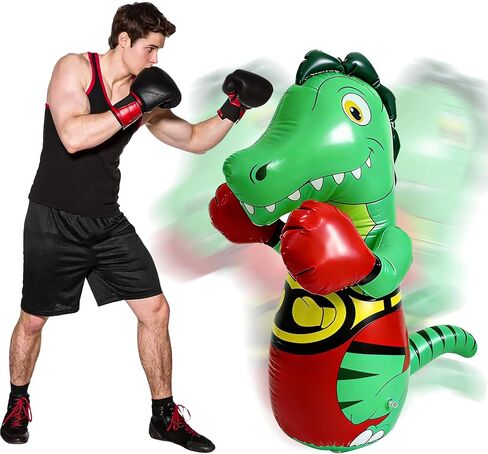 كيس ملاكمة على شكل ديناصور قابل للنفخ، كيس ملاكمة قابل للنفخ مقاس 47 بوصة، ديناصور ملاكمة قابل للنفخ، حقيبة ملاكمة دينو للظهر in Kuwait