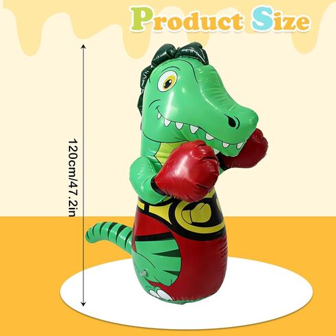 كيس ملاكمة على شكل ديناصور قابل للنفخ، كيس ملاكمة قابل للنفخ مقاس 47 بوصة، ديناصور ملاكمة قابل للنفخ، حقيبة ملاكمة دينو للظهر in Kuwait