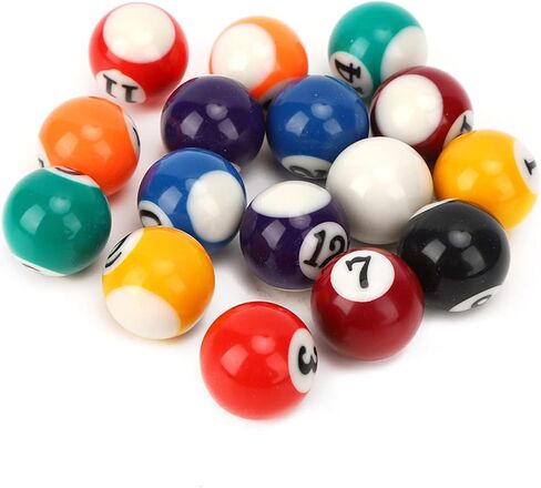 16PCS Mini Billiard Balls Set, 2.5cm/0.98inch Mini Pool Ball Set, Pool Table Balls Accesssory for Game Rooms, Bars, Sports Recreation Games and Recreational Sports in Kuwait