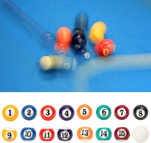 16PCS Mini Billiard Balls Set, 2.5cm/0.98inch Mini Pool Ball Set, Pool Table Balls Accesssory for Game Rooms, Bars, Sports Recreation Games and Recreational Sports in Kuwait