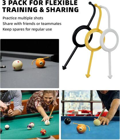 CRICAL 3-Pack Billiards Aiming Trainer, Pool Cue Aiming Aid for Precision Practice and Skill Development, Designed for Beginners and All Players Practicing Pool in Kuwait