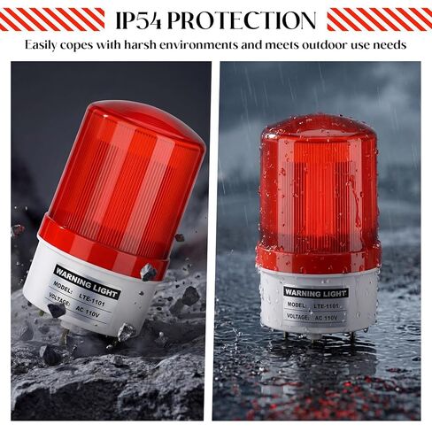 6 حزمة صناعية LED دوارة ستروب 110 فولت تحذير ضوء أحمر ستروب الطوارئ وامض إشارة صامتة ضوء صفارة الإنذار البصرية للمصنع والمستودع وموقع العمل وورشة العمل in Kuwait