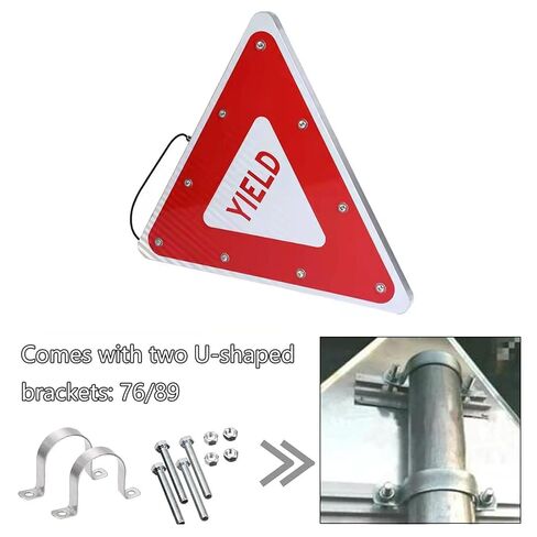 لافتة إنتاج الطاقة الشمسية مقاس 28 بوصة - لافتة عبور وامضة LED، علامات تحذير الطريق من الألومنيوم مع ملحقات التثبيت (A، 71 سم/28 بوصة) in Kuwait