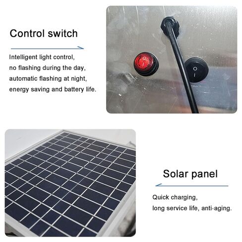 لافتة إنتاج الطاقة الشمسية مقاس 28 بوصة - لافتة عبور وامضة LED، علامات تحذير الطريق من الألومنيوم مع ملحقات التثبيت (A، 71 سم/28 بوصة) in Kuwait