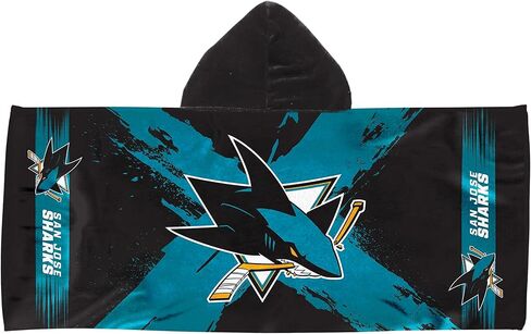 Northwest San Jose Sharks NHL Cross Out Youth Hooded Micro Fiber Towel 22 x 51 Inches in Saudi Arabia