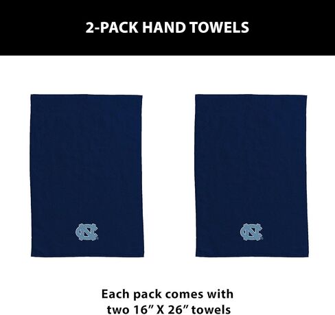 North Carolina Tar Heels NCAA Team Logo Hand Towel 2 Pack 16 x 26 Inches in Saudi Arabia