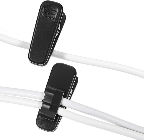 24 PCS Clips for Earphone Wire, 1 Inch Length Earphone Wire Clip Small Headphone Clips Lapel Mic Clip Headphone Mount Cable Clothing Clip for Fixing Earphones Microphone Cord (Black White) in Kuwait
