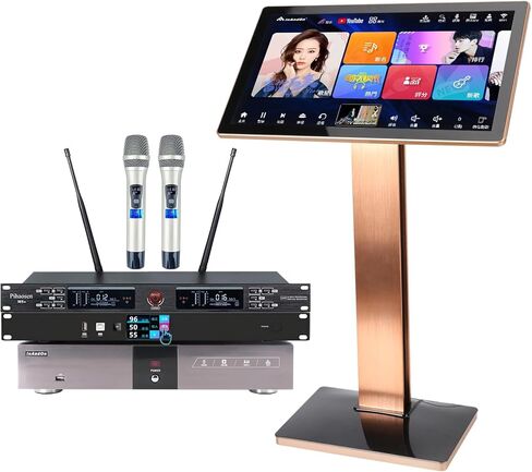 جهاز كاريوكي صيني جديد KV-V5 MAX مشغل كاريوكي، مع ميكروفون لاسلكي، شاشة لمس سعوية 22 بوصة، وظيفة تنزيل سحابية مجانية (شاشة لمس سوداء احترافية 4T) in Saudi Arabia