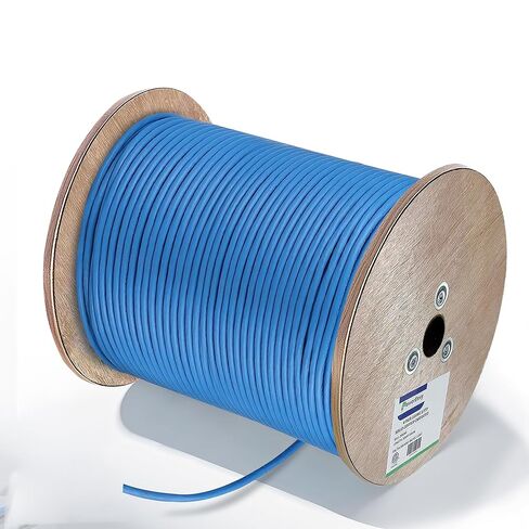 Cat6 Plenum Ethernet UTP Cable (CMT) - 550Mhz, 10Gbps Max, 1000ft - Outdoor Rated, 23 AWG, UTP 4 Twisted Pair Solid Bare Copper, CMR Rated Cable, Tangle-Free Pull Box - Black in Kuwait