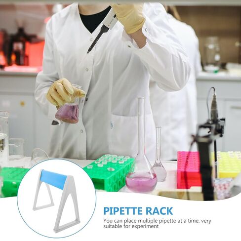 رف حامل الماصات الخطية، حامل ماصات مختبر قوي مع فتحات مدمجة، رف ماصات دقيقة زرقاء لتنظيم التجارب المعملية، لون عشوائي in Kuwait