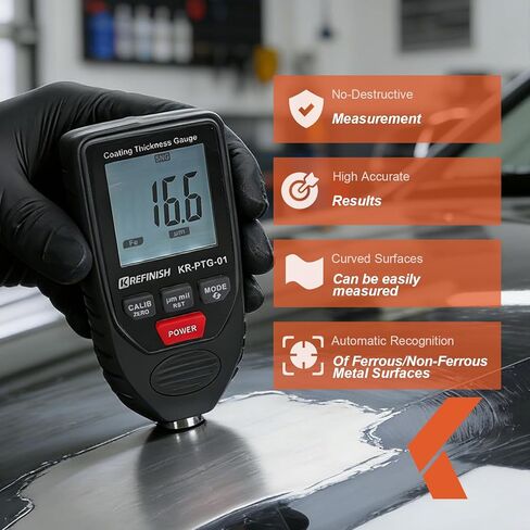 Paint Thickness Gauge Automotive Paint Mil Digital Coating Thickness Meter, Auto Fe/NFe Detection, Auto Calibration, 0.001mils /0.1um Resolution for Used Car Buyers & Auto Body Shops in Saudi Arabia