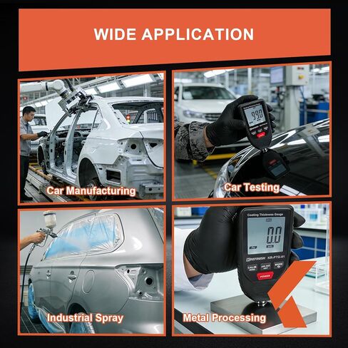 Paint Thickness Gauge Automotive Paint Mil Digital Coating Thickness Meter, Auto Fe/NFe Detection, Auto Calibration, 0.001mils /0.1um Resolution for Used Car Buyers & Auto Body Shops in Kuwait