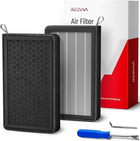 Reevaa 2025 ترقية Hepa Tesla Model Y Cabin Air Filter | 2 حزمة قسطا تفعيل الكربون | تصميم للنموذج Y (2016-2025 ، Juniper) | الإكسسوارات البديلة مع أدوات التثبيت in Saudi Arabia