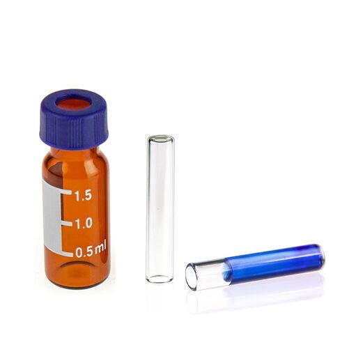 2ml Amber 9-425 Autosampler Vial 100pcs and 100pcs 350 ul Vial Insert 6x31mm Glass, Flat Base in Saudi Arabia