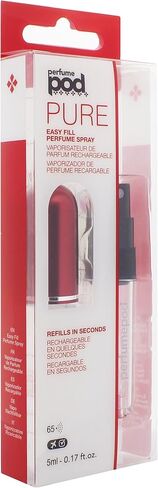 Travalo Pod Pure Perfume Atomizer | Genie-S Refillable System | Travel TSA Approved | Reusable and Airtight Easy-Fill Mini Pump Sprayer | Lightweight Clear Body Fun Colorful Lid | Silver | 0.17oz in Kuwait