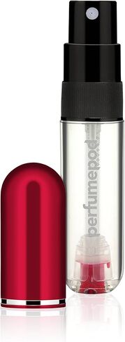 Travalo Pod Pure Perfume Atomizer | Genie-S Refillable System | Travel TSA Approved | Reusable and Airtight Easy-Fill Mini Pump Sprayer | Lightweight Clear Body Fun Colorful Lid | Silver | 0.17oz in Kuwait