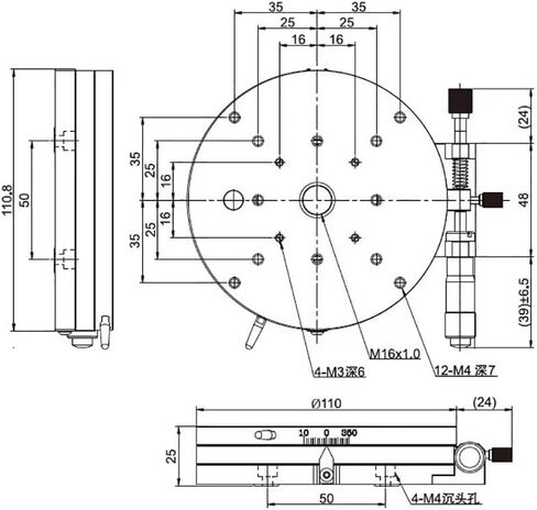 Precision Manual Rotary Stage, 110mm Diameter Fine Adjustment Rotation Platform with 360° Lockable Positioning for Optical Lab & Industrial Inspection SEMR110-AR in Saudi Arabia