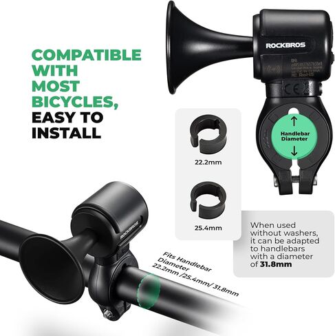 ROCKBROS Electric Bike Horn, Findmy Anti Loss Device, 120dB Bike Horn Alarm,IPX5 Waterproof Bicycle Horns for Mountain/Road/Folding/Electric Bikes in Saudi Arabia