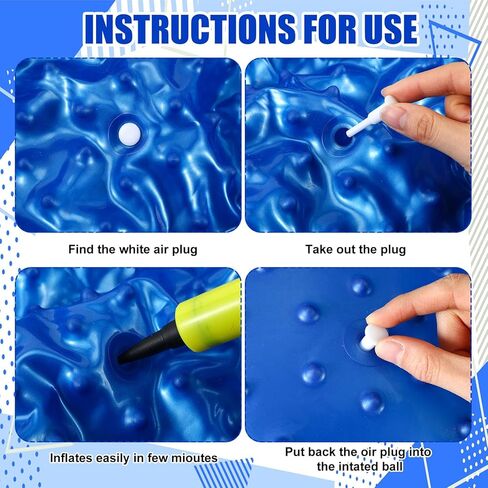 Soulchen 2 Pcs 25 Inch Sensory Exercise Yoga Ball Giant Large Bouncy Spiky Massage Stress Balls with Pump Inflatable Rubber Knobby Kickball for Yoga Sensory Outdoor Beach Play Gym in Saudi Arabia
