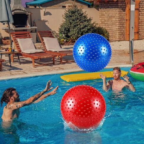 Soulchen 2 Pcs 25 Inch Sensory Exercise Yoga Ball Giant Large Bouncy Spiky Massage Stress Balls with Pump Inflatable Rubber Knobby Kickball for Yoga Sensory Outdoor Beach Play Gym in Saudi Arabia