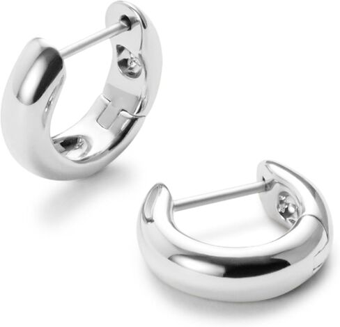 Ana Luisa Giulia Chunky Huggie Hoops - Gold and Silver Bold Huggie Hoops- 14K Gold Plated and Silver Rhodium Plated Hoops, Hypoallergenic, Water-Resistant & Tarnish-Free - Perfect Everyday Hoops in Kuwait