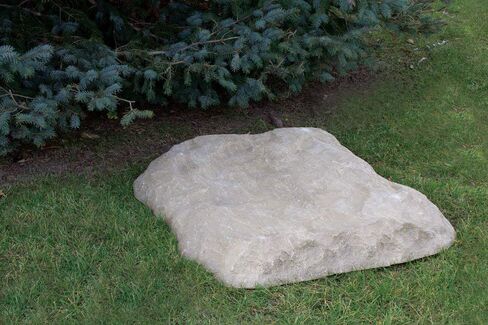 Airmax CrystalClear TrueRock Outdoor Faux Flat Rock Cover, Artificial Landscape Enclosure, Fake Decorative Landscaping Fiberglass Protection Lid, Realistic Natural Texture, Sand Stone, Large Size in Kuwait