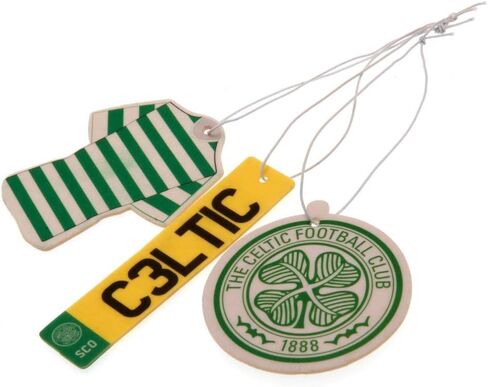 Celtic FC Air Fresheners (Pack Of 3) (One Size) (Green) in Saudi Arabia