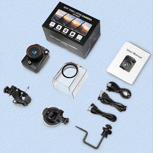 Time Lapse Camera WiFi Construction Outdoor,4k Timelapse Video Camera Captures Plant Growth,City Traffic,Gifts Idea,Nature,Weather Records,110°Angle View,6 Months Battery Life,Include TF Card in Kuwait