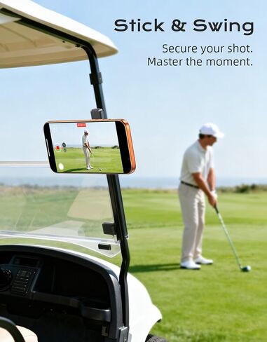 حامل هاتف عربة الجولف المغناطيسي، مغناطيس قوي متوافق مع MagSafe iPhone وAndroid، هدايا الجولف للرجال والنساء لاعبي الغولف والأب، ملحقات عربة الجولف تناسب EZGO Club Car Yamaha in Kuwait