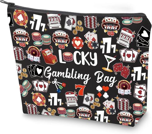 ZJXHPO Casino Lover Gift Lucky Gambling Bag Hangbag Cash Bag for Gambler Poker Player (BL Lucky) in Kuwait