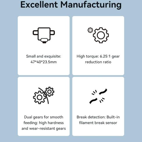 for Creality K2 Extruder Upgrade K2 Plus Extruder Front Cover Kit for Creality K2 Pro Parts Built-in Filament Break Sensor High-Hardness Dual Gears for Smooth Feeding, Force Up to 80N in Kuwait