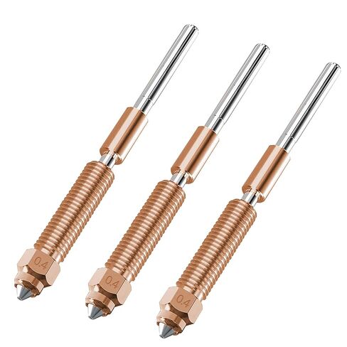 مجموعة فوهات سريعة التبديل مقاس 0.4 مم، 3 قطع، عازلة للحرارة من التيتانيوم مع أطراف نحاسية وفولاذية صلبة، متوافقة مع طابعات Creality K2/K2 Pro/K2 Plus/Hi ثلاثية الأبعاد in Kuwait