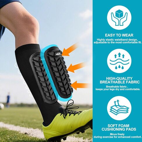 Kids Youth Soccer Shin Guards for Hockey Baseball Beach Volleyball.Shin Guards High Impact Resistant Protection for Teenagers in Saudi Arabia
