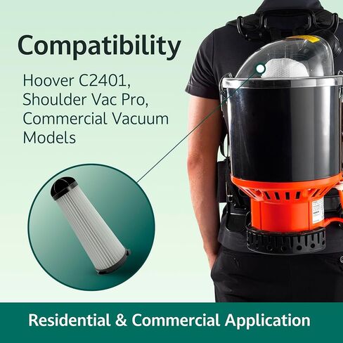 Replacement Filter Compatible with Hoover C2401 commercial backpack vacuum – fits hoover backpack vacuum bags and hoover vacuum filters for shoulder vac pro – Part Number 2KE2110000 in Kuwait