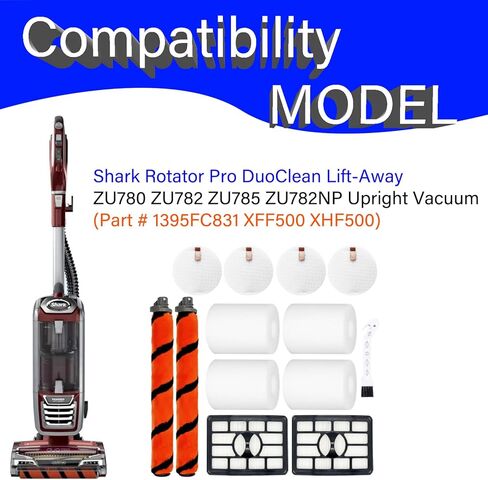 13 حزمة ZU780 ZU782 ZU785 مجموعة ملحقات متوافقة مع Shark Rotator Pro DuoClean Lift-Away ZU780 ZU782 ZU785 ZU782NP أجزاء بديلة للمكنسة الكهربائية المستقيمة 1395FC831 XFF500 XHF500 in Saudi Arabia
