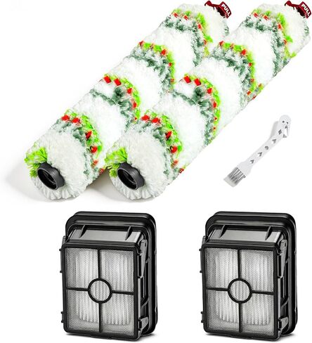 1785 2036A Pet Pro Replacement Parts 2 Pack 1868 Multi-Surface Roller Brush and 2 Pack 1866 Replacement Vacuum Filters for Bissell Crosswave Compare to Part # 1613568 1608684 Vypart in Kuwait
