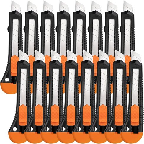 سكين متعدد الاستخدامات قابل للسحب، 4 قطع صندوقية مع شفرة قابلة للفصل مقاس 18 مم للورق والبلاستيك والكرتون in Kuwait