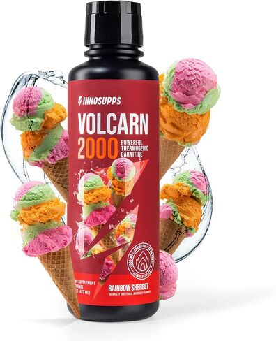 InnoSupps Volcarn 2000 - L-CARNITINE معزز ATP السائل المتقدم للطاقة قبل التمرين مع GBEEC يعزز الطاقة ويعزز التركيز والإدراك ويدعم استقلاب الدهون، 32 حصة - نكهة ستاربلاست الوردية in Kuwait