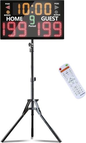 YZ Bigger LED Digital Scoreboard, Portable Scoreboard Basketball with Timer Clock, Electronic Scoreboard with Remote, Tabletop Scoreboard Clock, Score Keeper for Outdoor Game in Saudi Arabia
