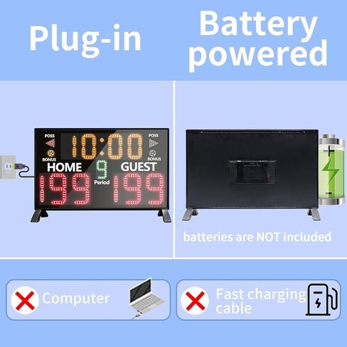 YZ Bigger LED Digital Scoreboard, Portable Scoreboard Basketball with Timer Clock, Electronic Scoreboard with Remote, Tabletop Scoreboard Clock, Score Keeper for Outdoor Game in Saudi Arabia