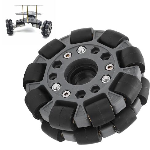 Omni Wheel Replacement, 100mm Double Plastic Omni Directional Wheel Loading 20KG Accessories for Platform Robotic Kit 14049 in Kuwait