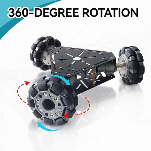 Omni Wheel Replacement, 100mm Double Plastic Omni Directional Wheel Loading 20KG Accessories for Platform Robotic Kit 14049 in Kuwait
