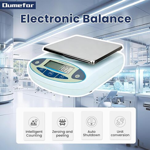Oumefar Lab Scale, Accuracy 10kg 0.1g Electronic Balance Lab Analytical Digital Accurate Balance Portable Weighing Scale for Laboratory and Outdoor Use (US Plug) in Saudi Arabia
