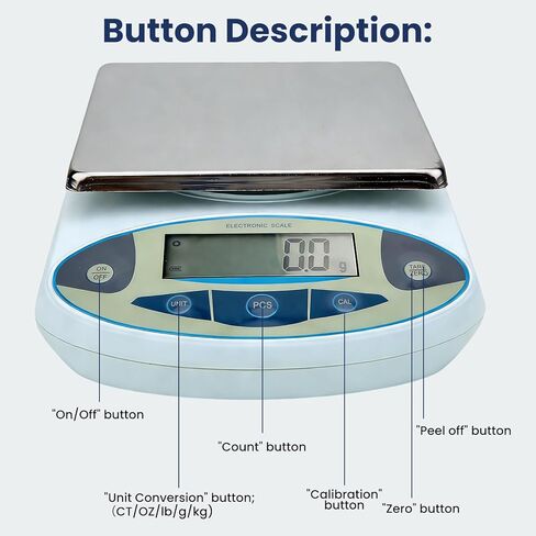 Oumefar Lab Scale, Accuracy 10kg 0.1g Electronic Balance Lab Analytical Digital Accurate Balance Portable Weighing Scale for Laboratory and Outdoor Use (US Plug) in Saudi Arabia