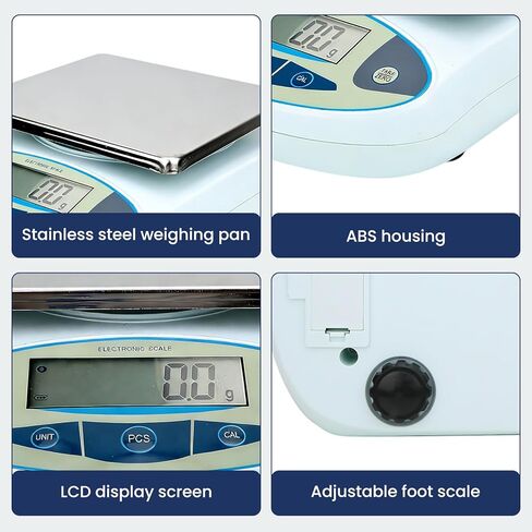 Oumefar Lab Scale, Accuracy 10kg 0.1g Electronic Balance Lab Analytical Digital Accurate Balance Portable Weighing Scale for Laboratory and Outdoor Use (US Plug) in Saudi Arabia