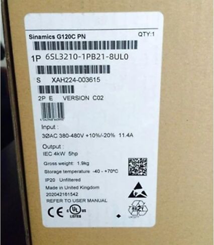 العاكس 6SL3210-1PB21-8UL0 المعجل 6SL32101PB218UL0 مختوم في صندوق مع ضمان لمدة عام بختم المصنع in Saudi Arabia