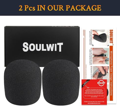 SOULWIT 2Pcs Microphones Pop Filter for RØDE(Rode) PodMic Cardioid Dynamic Broadcast, Protective Mic Cover Windscreen Foam - Black in Saudi Arabia